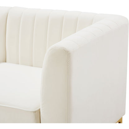 Alina Cream Velvet Armless Chair