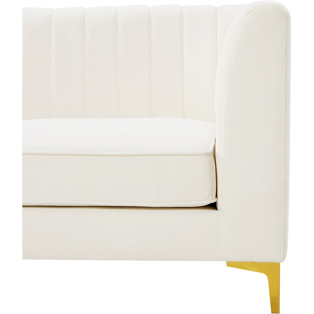 Alina Cream Velvet Armless Chair