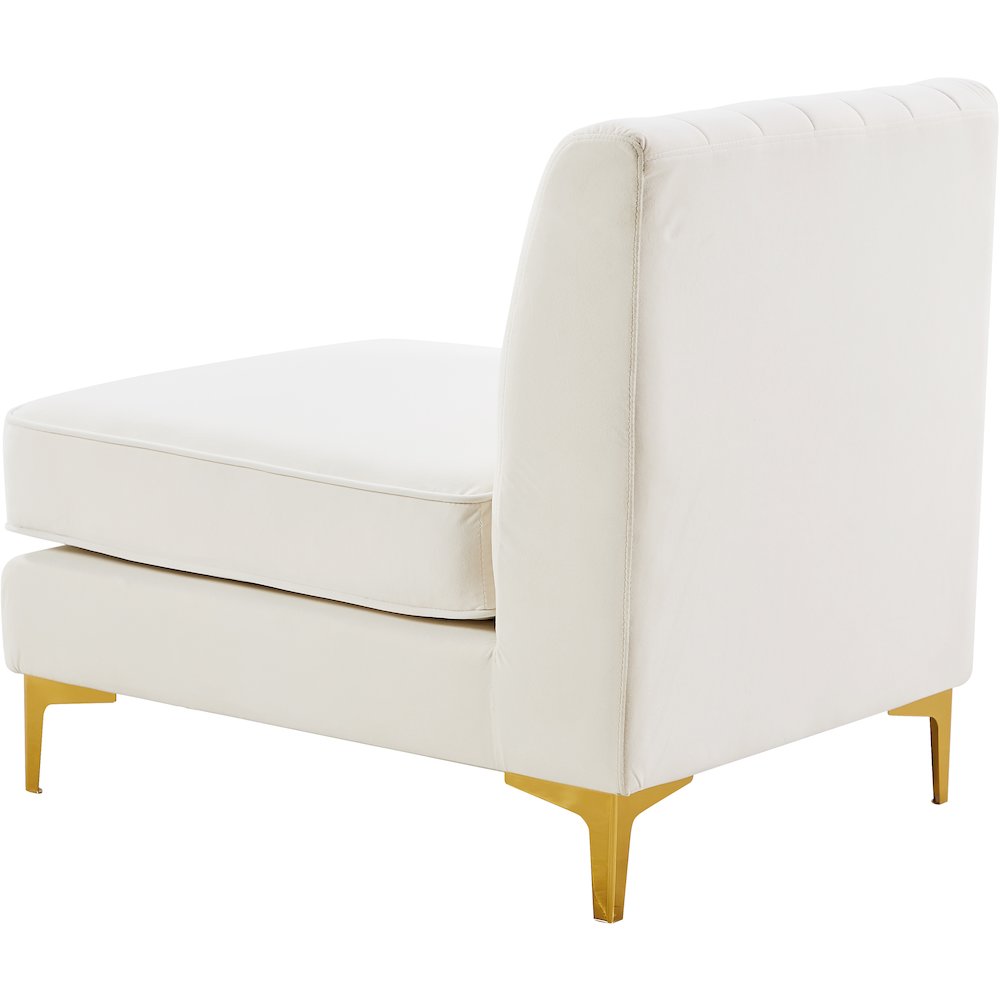 Alina Cream Velvet Armless Chair