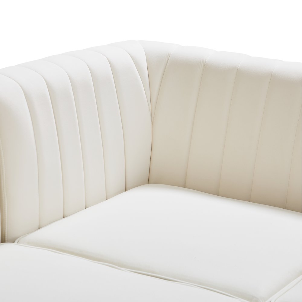 Alina Cream Velvet Armless Chair