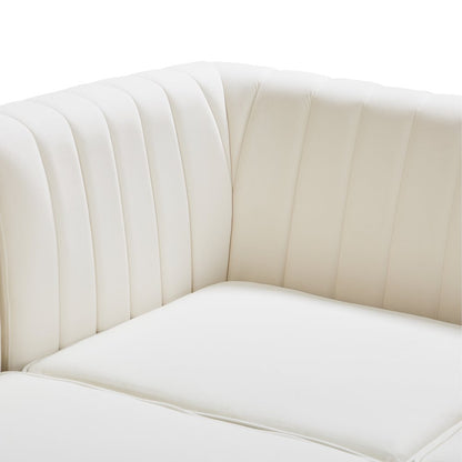 Alina Cream Velvet Armless Chair