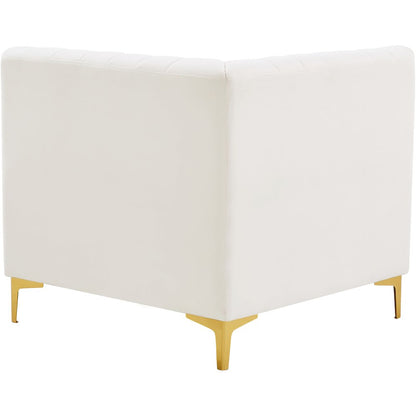 Alina Cream Velvet Corner Chair