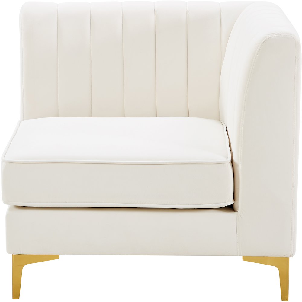 Alina Cream Velvet Corner Chair