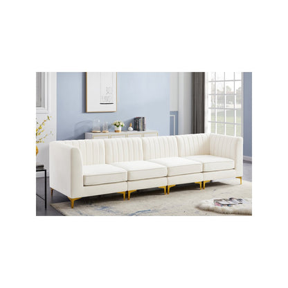 Alina Cream Velvet Modular Sofa