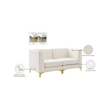 Alina Cream Velvet Modular Sofa