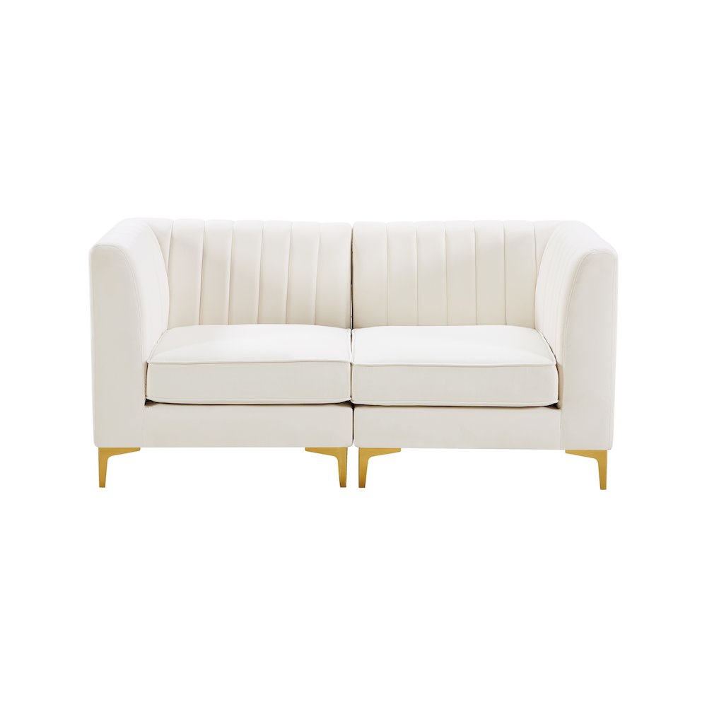 Alina Cream Velvet Modular Sofa
