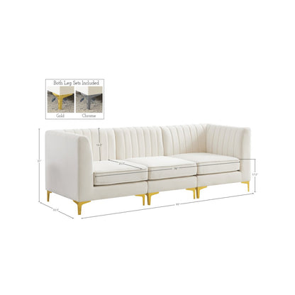 Alina Cream Velvet Modular Sofa
