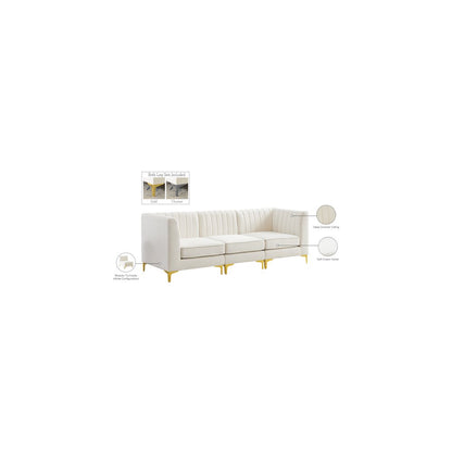 Alina Cream Velvet Modular Sofa