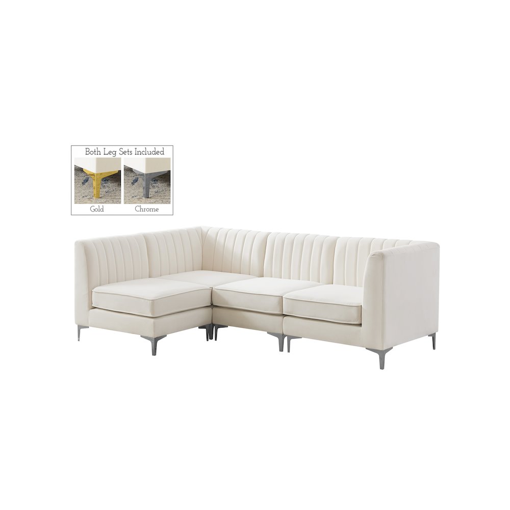 Alina Cream Velvet Modular Sectional