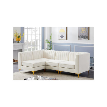 Alina Cream Velvet Modular Sectional