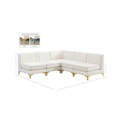 Alina Cream Velvet Modular Sectional