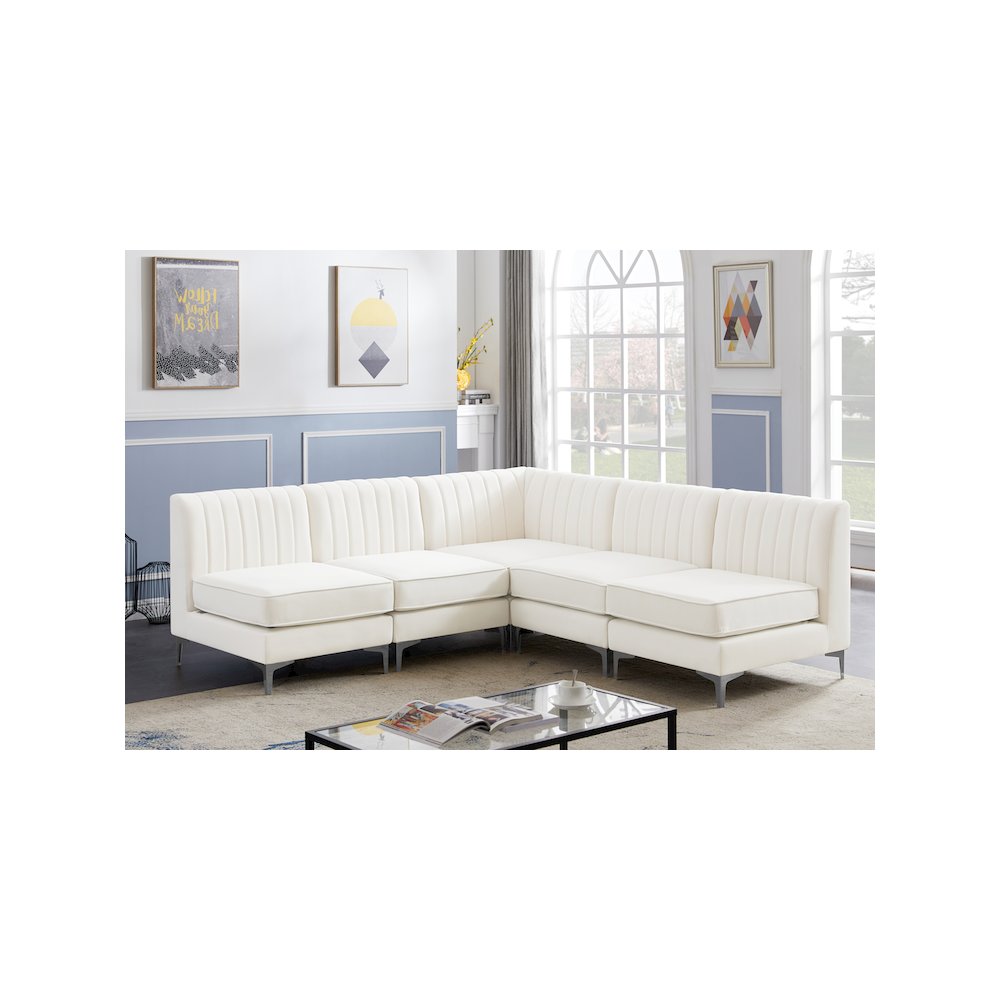 Alina Cream Velvet Modular Sectional