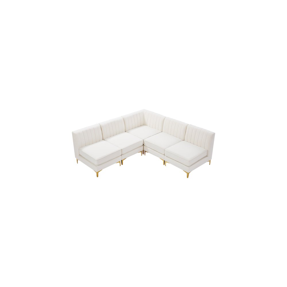 Alina Cream Velvet Modular Sectional