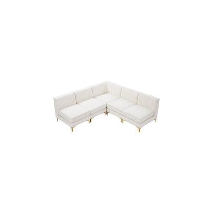 Alina Cream Velvet Modular Sectional