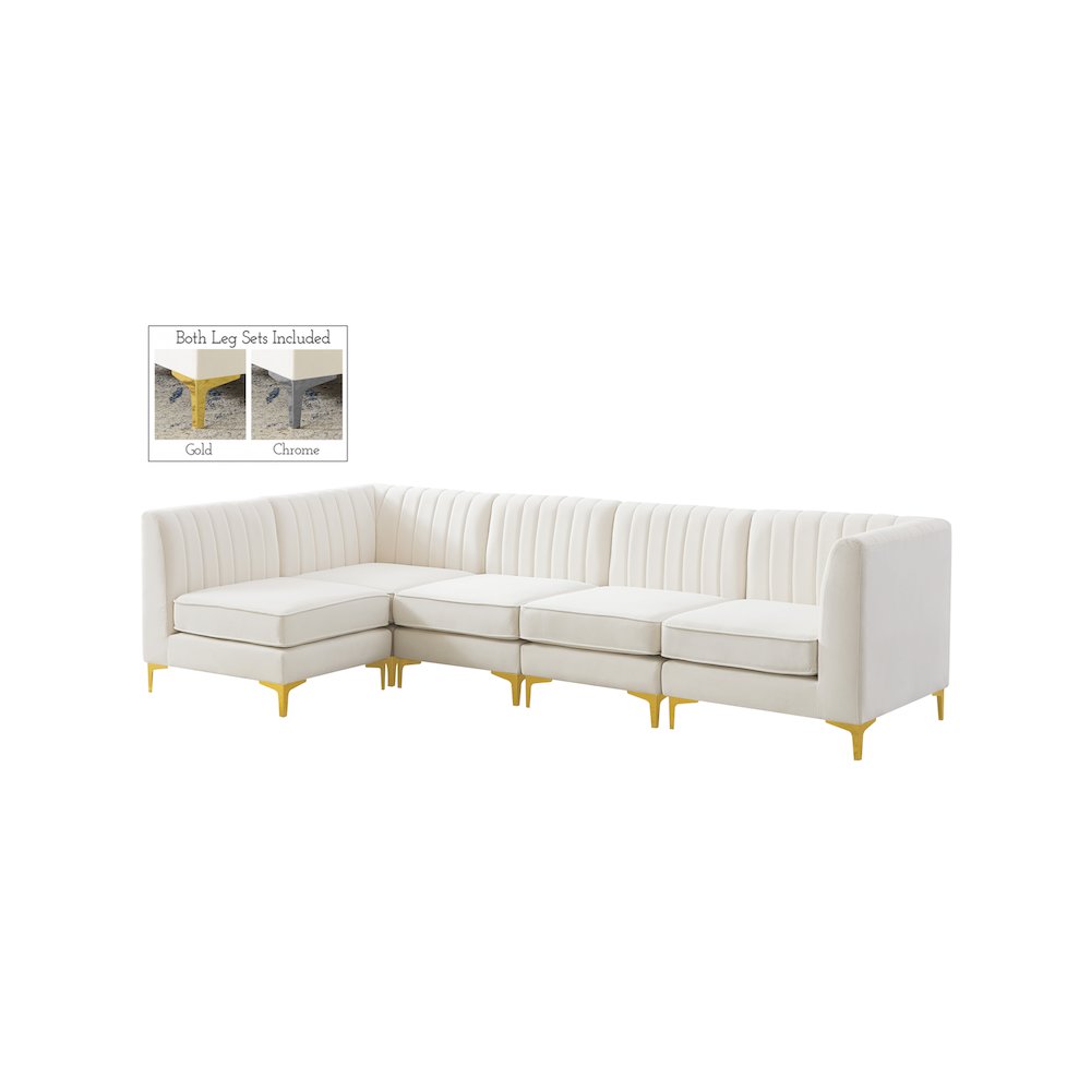 Alina Cream Velvet Modular Sectional