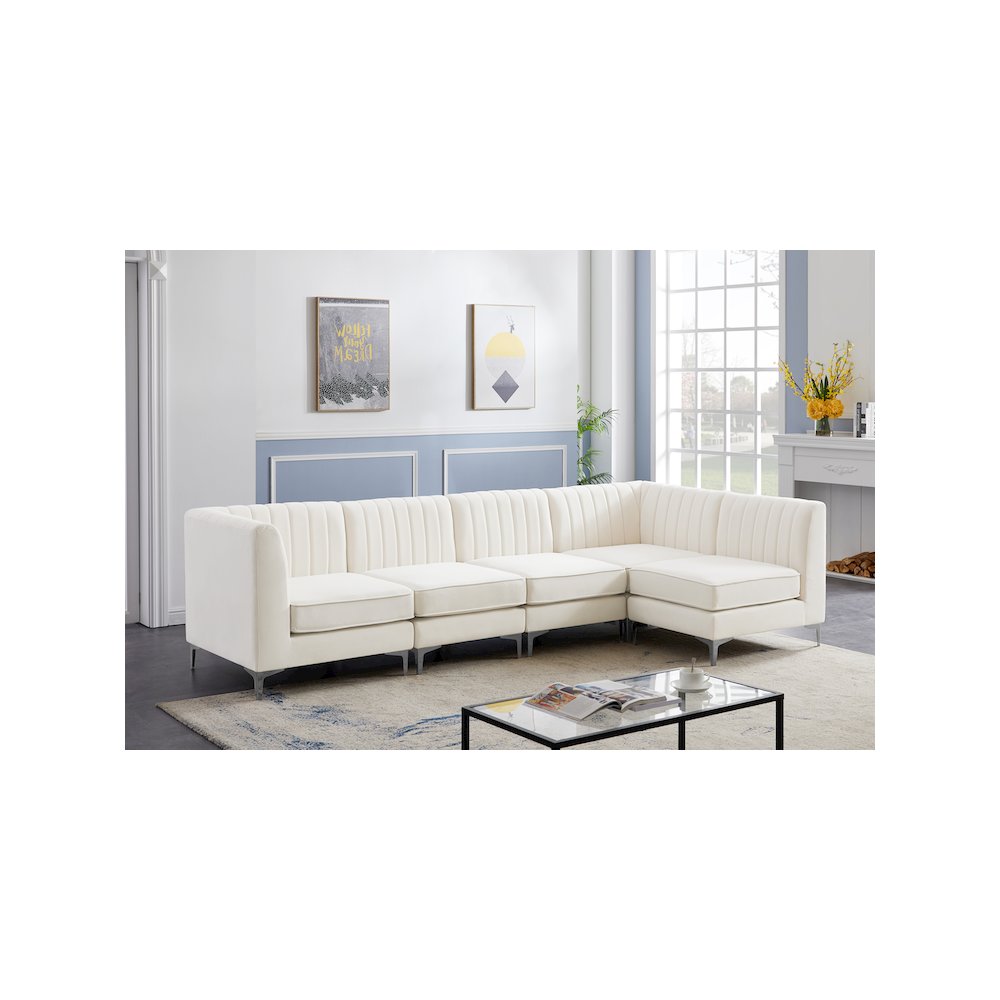 Alina Cream Velvet Modular Sectional