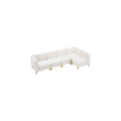 Alina Cream Velvet Modular Sectional