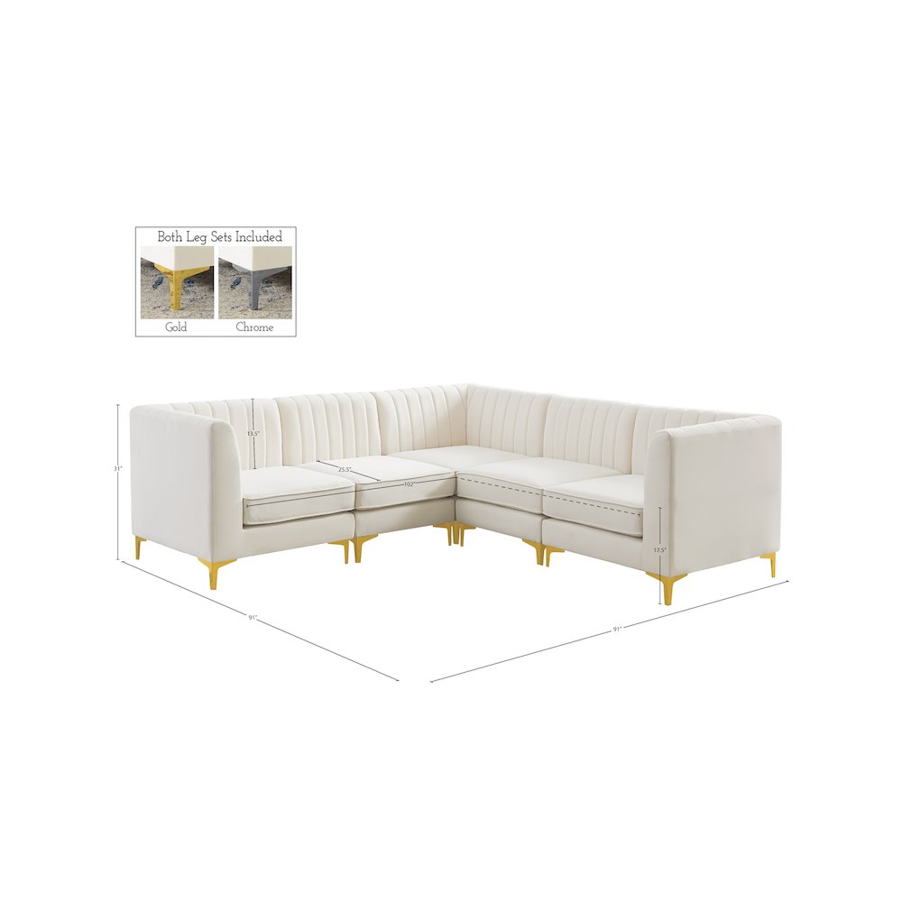 Alina Cream Velvet Modular Sectional