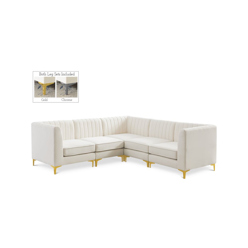 Alina Cream Velvet Modular Sectional