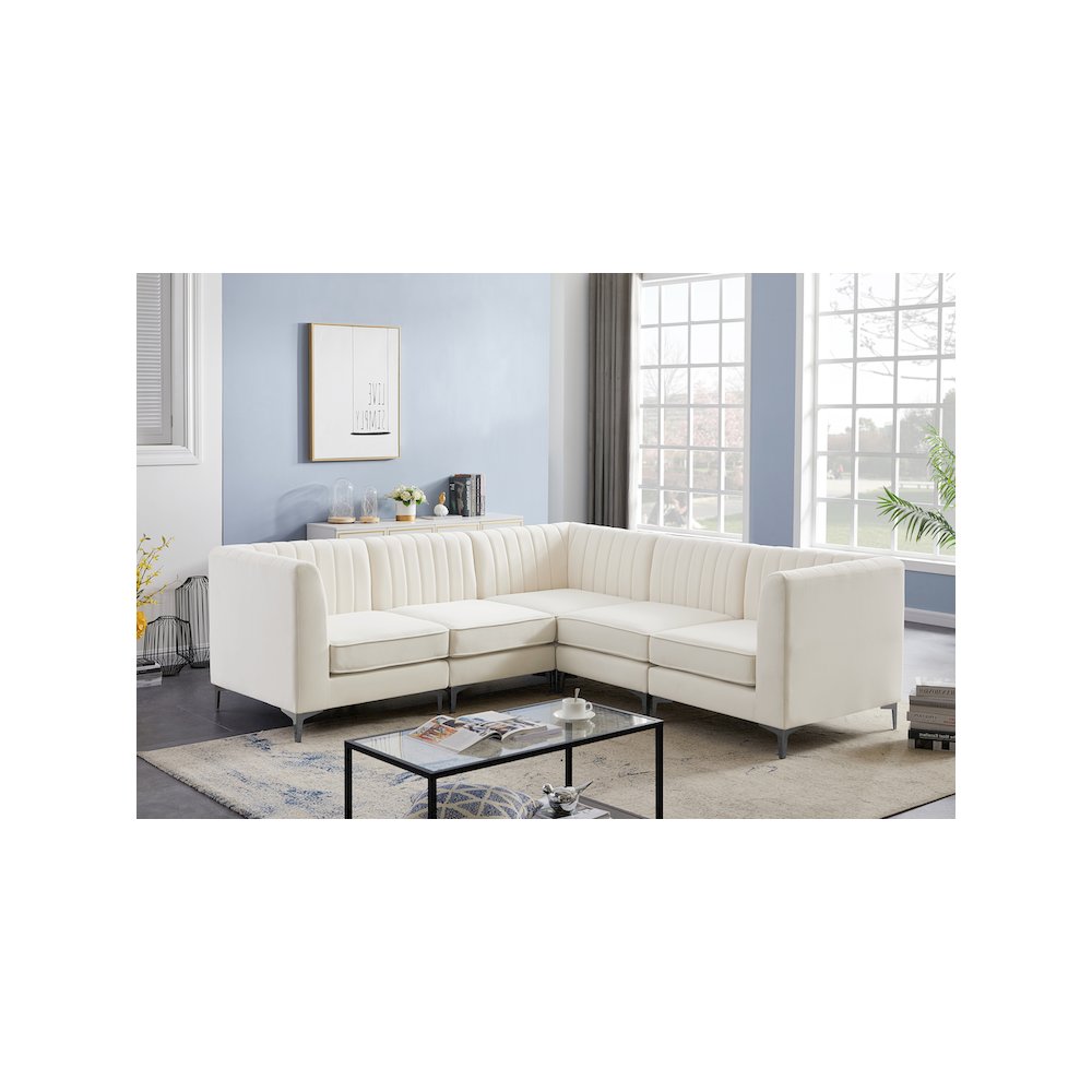 Alina Cream Velvet Modular Sectional