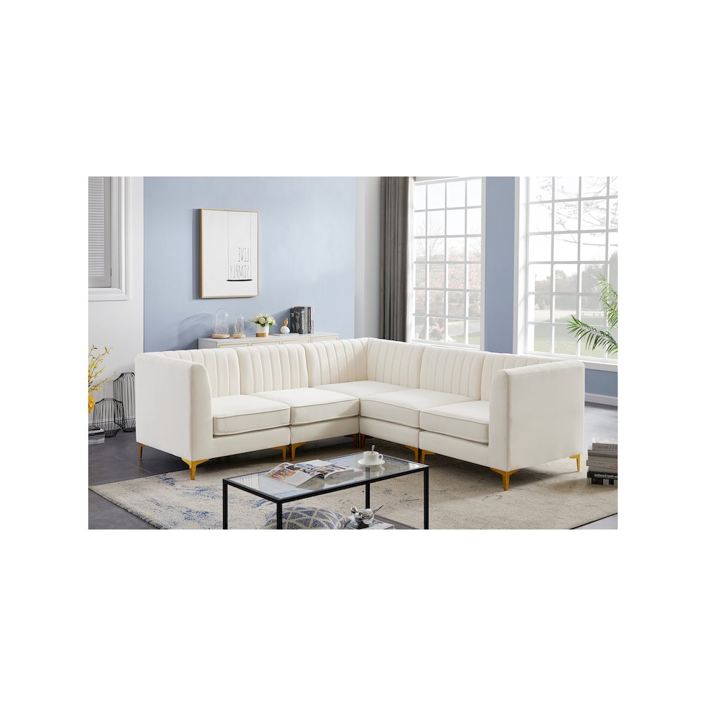 Alina Cream Velvet Modular Sectional