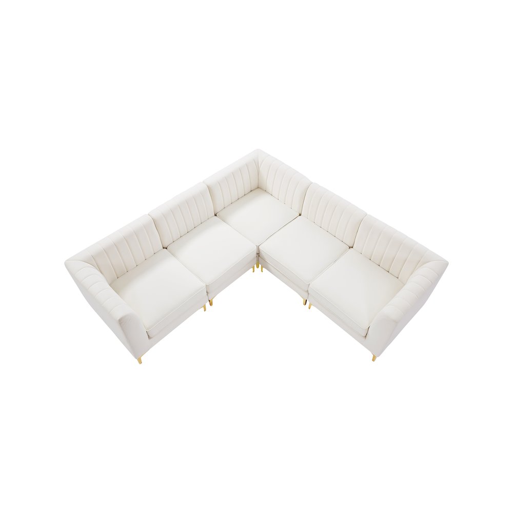 Alina Cream Velvet Modular Sectional