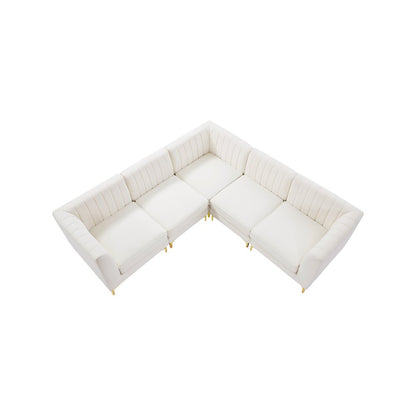 Alina Cream Velvet Modular Sectional
