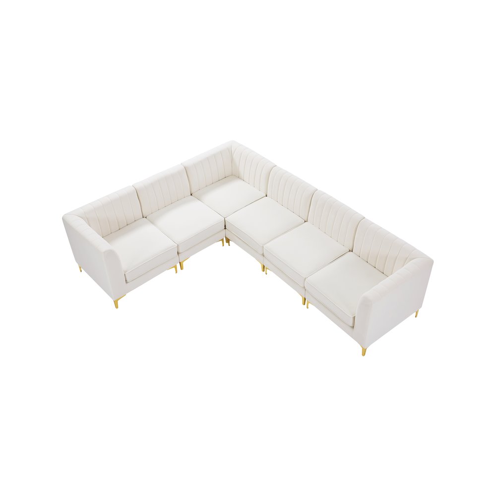Alina Cream Velvet Modular Sectional