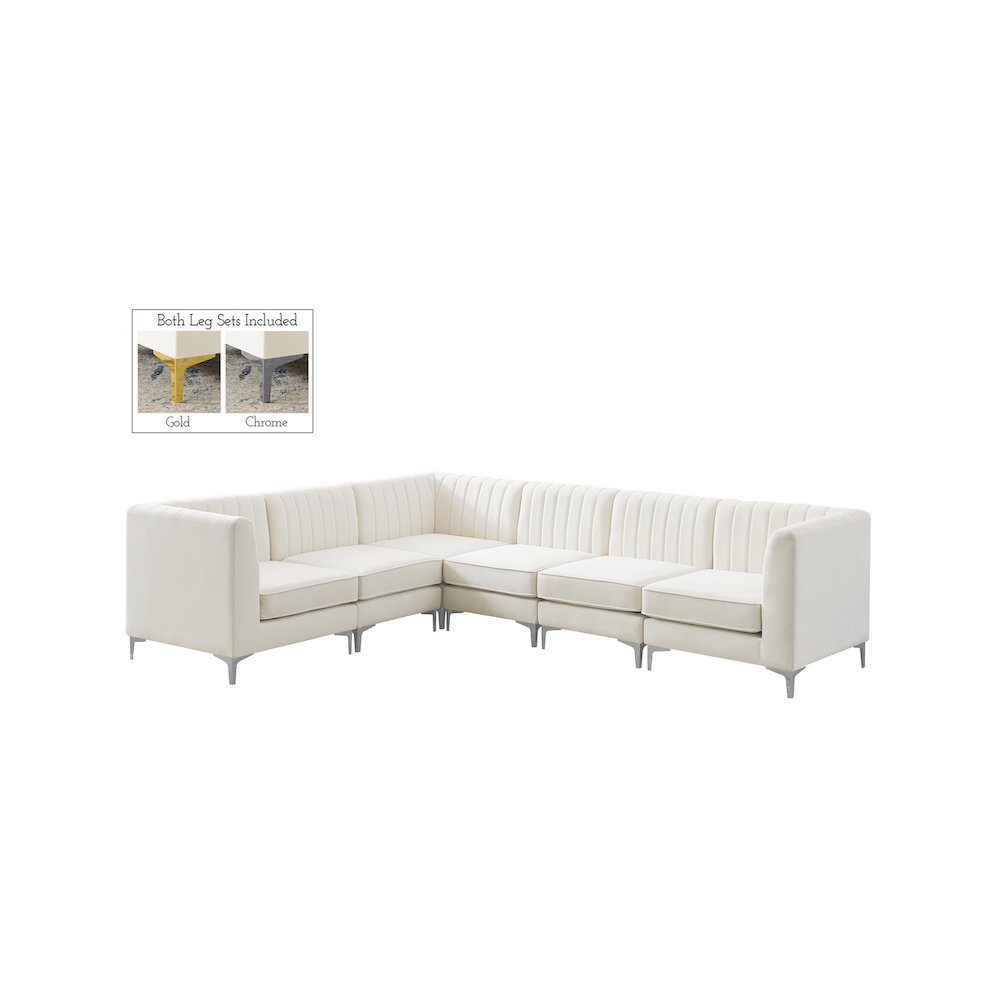 Alina Cream Velvet Modular Sectional