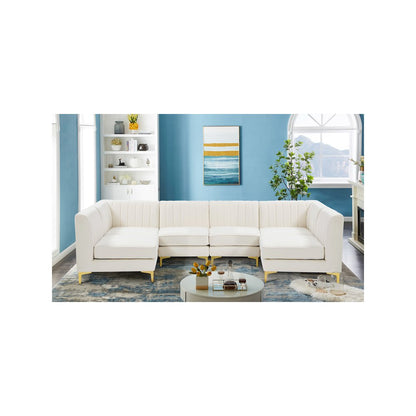 Alina Cream Velvet Modular Sectional