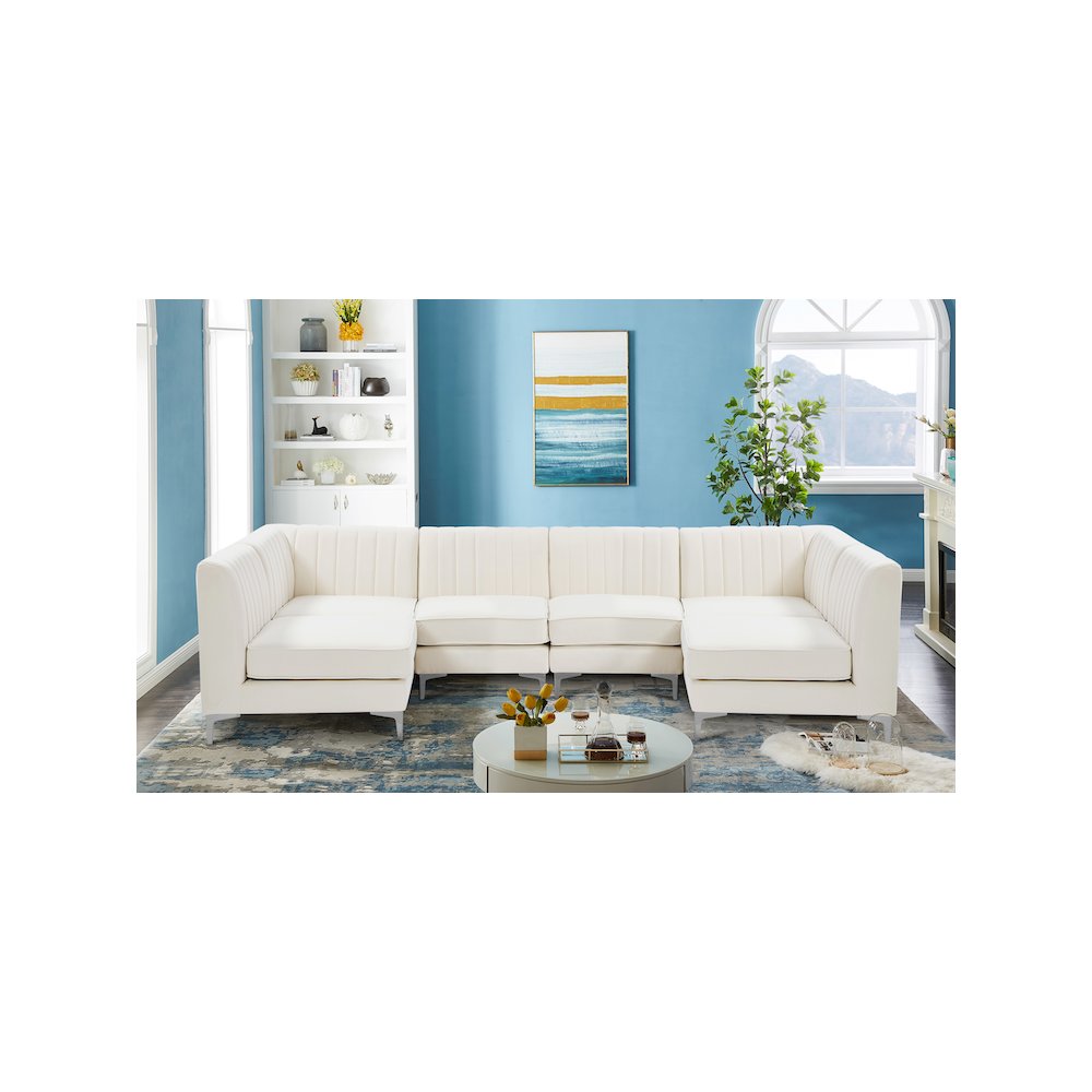 Alina Cream Velvet Modular Sectional