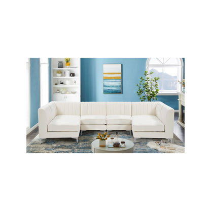 Alina Cream Velvet Modular Sectional