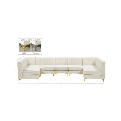 Alina Cream Velvet Modular Sectional