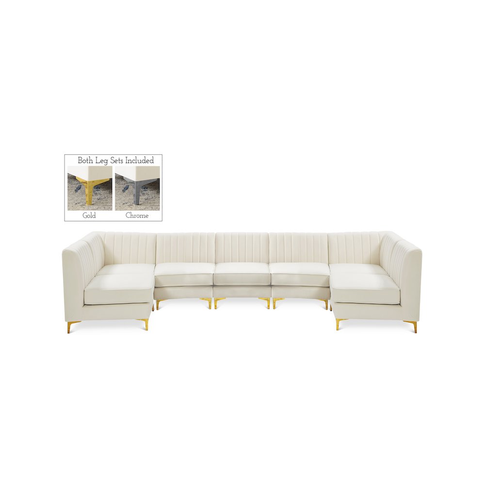 Alina Cream Velvet Modular Sectional