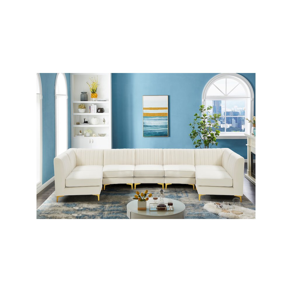 Alina Cream Velvet Modular Sectional