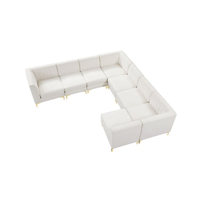 Alina Cream Velvet Modular Sectional