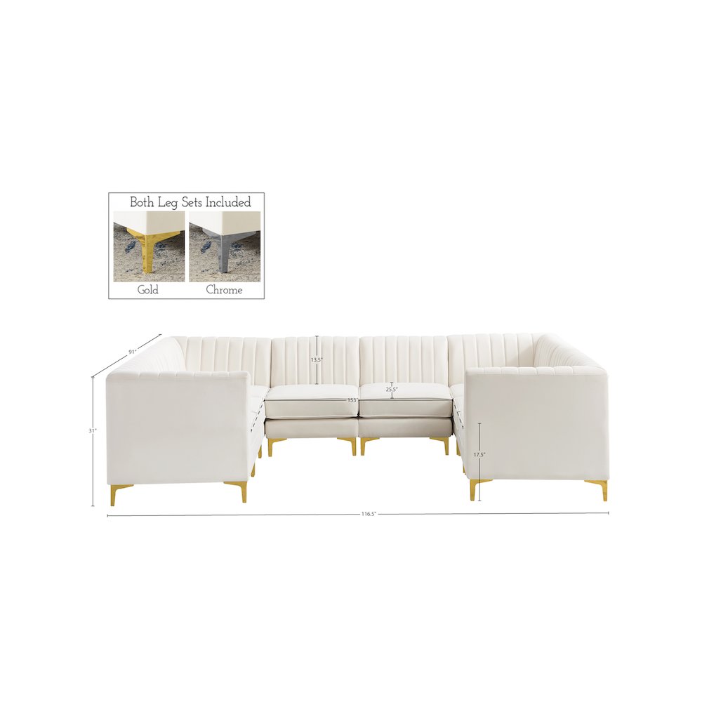 Alina Cream Velvet Modular Sectional