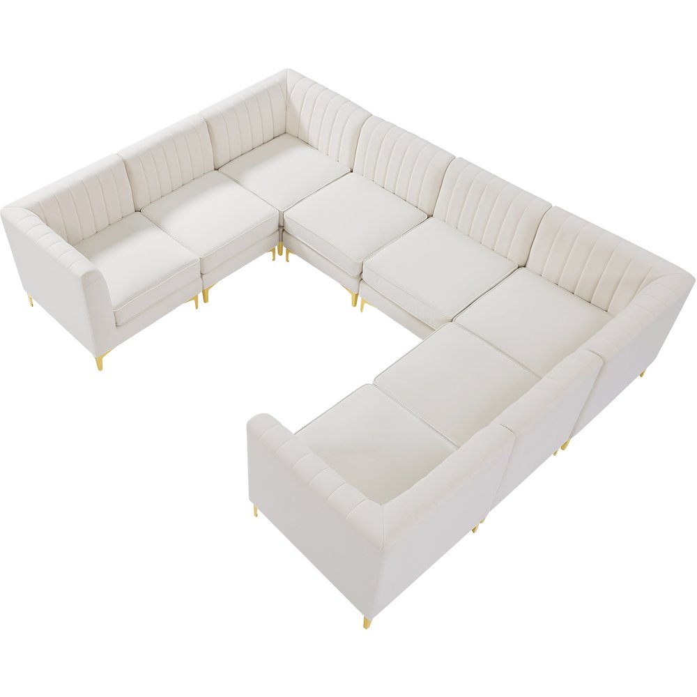 Alina Cream Velvet Modular Sectional