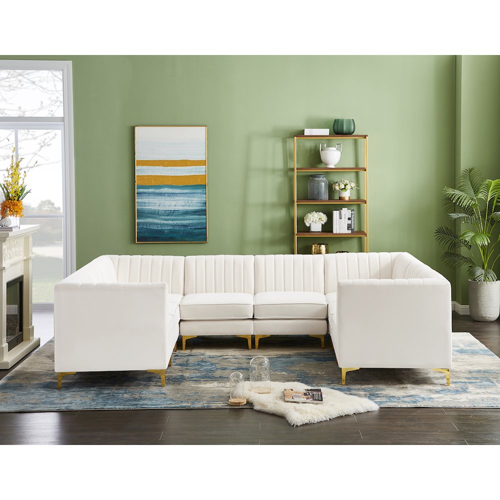 Alina Cream Velvet Modular Sectional