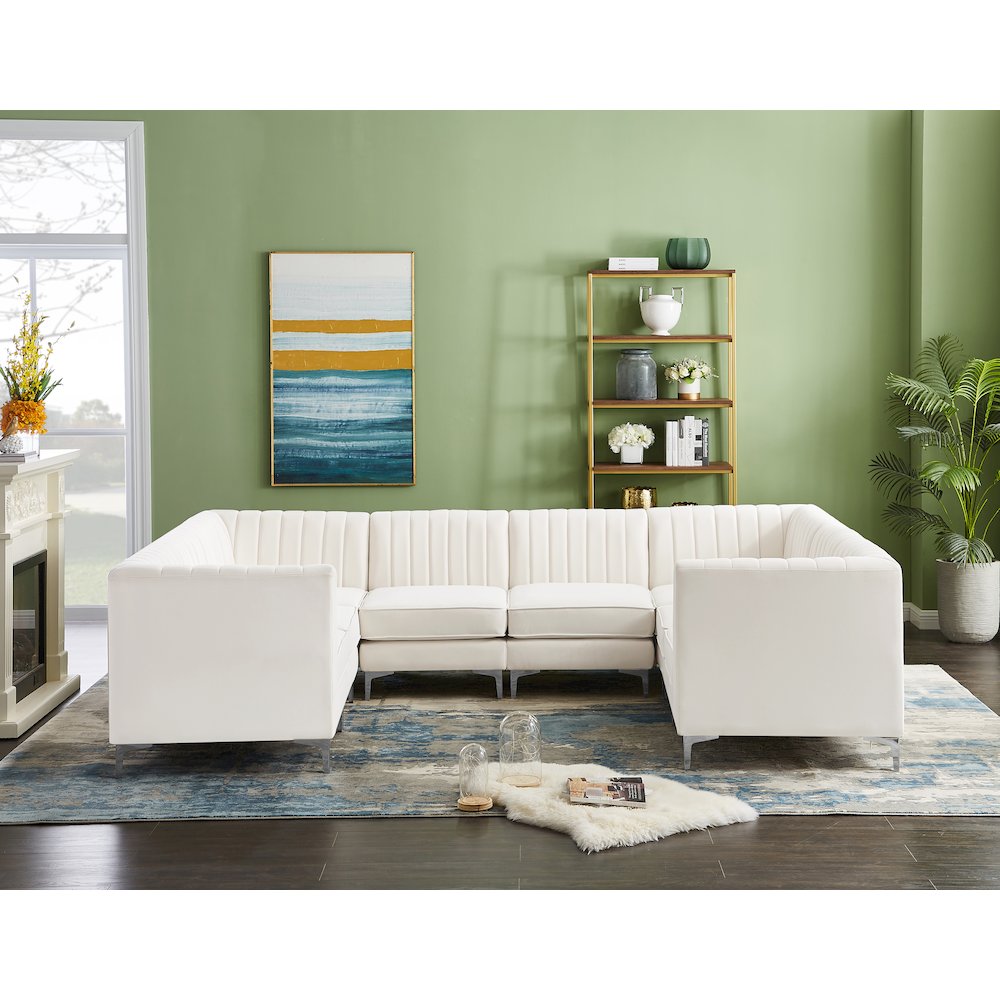 Alina Cream Velvet Modular Sectional