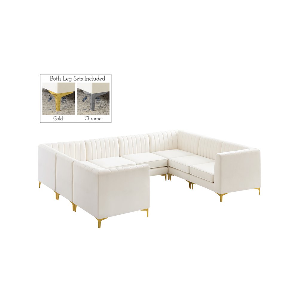 Alina Cream Velvet Modular Sectional