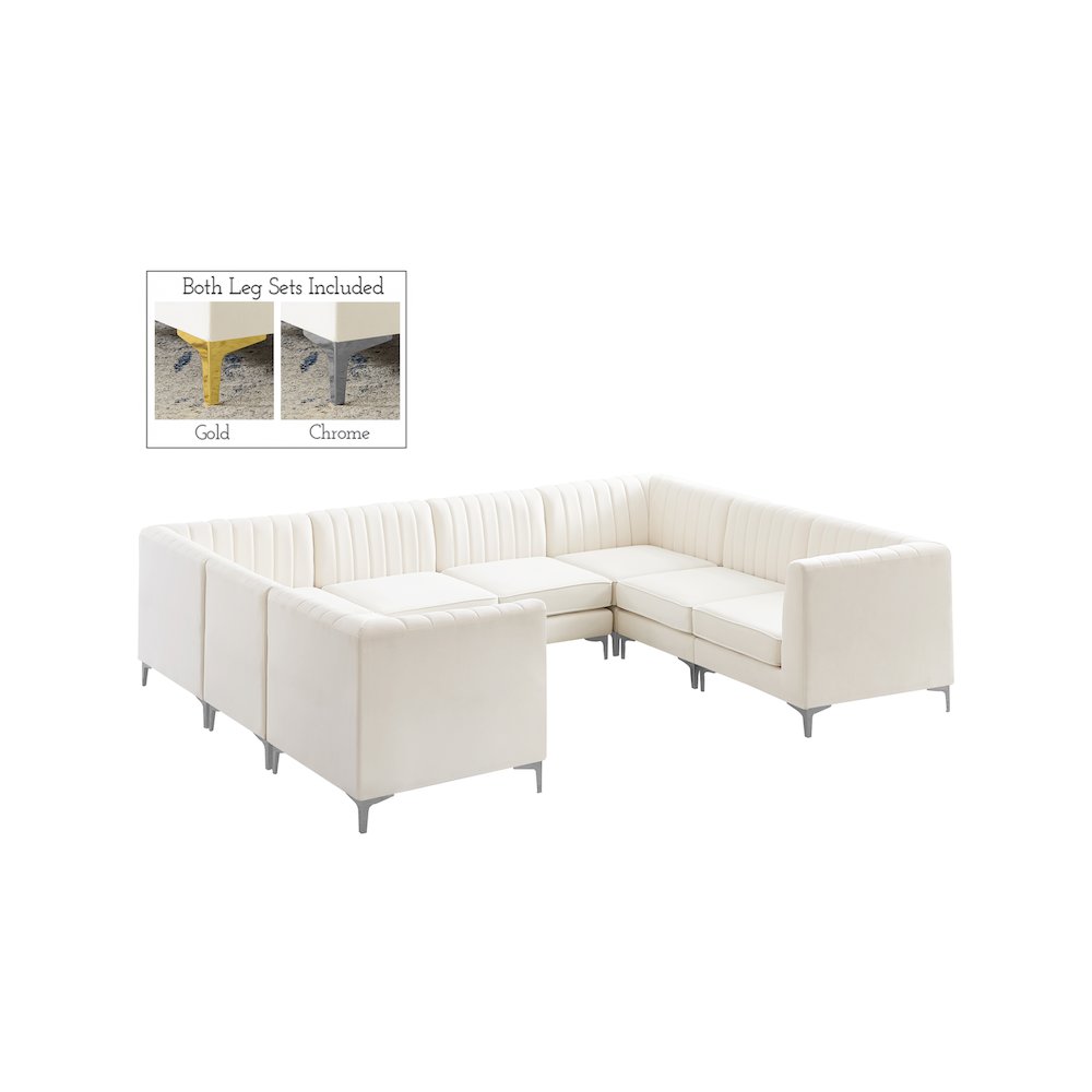 Alina Cream Velvet Modular Sectional