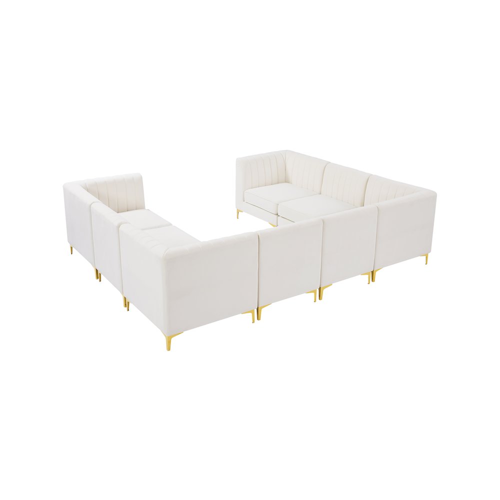 Alina Cream Velvet Modular Sectional