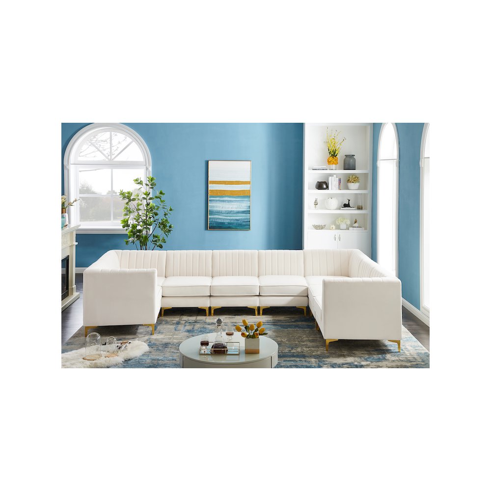 Alina Cream Velvet Modular Sectional