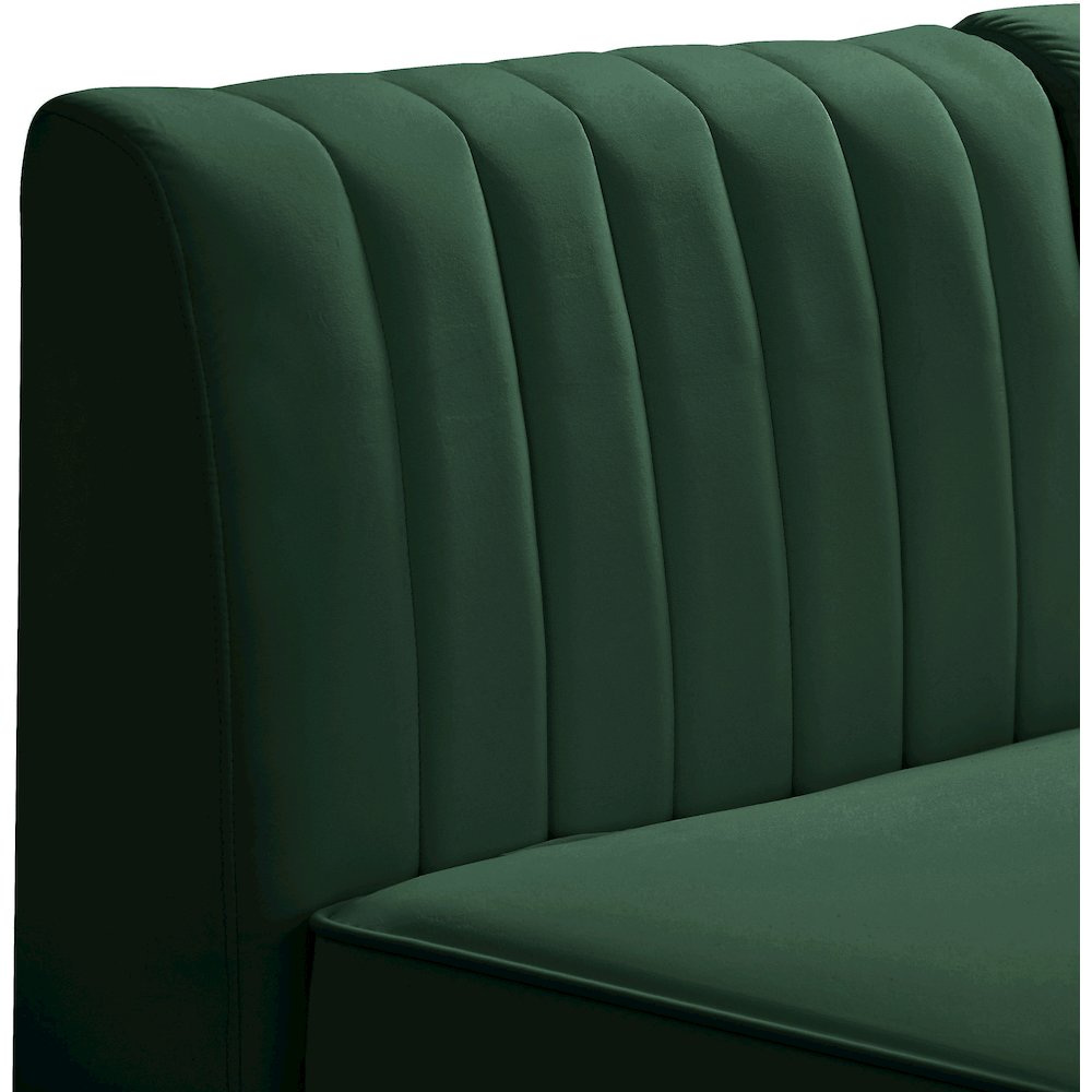 Alina Green Velvet Armless Chair