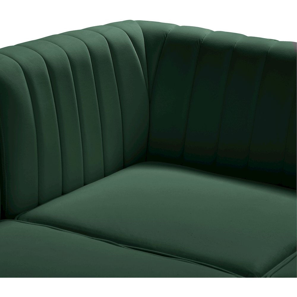 Alina Green Velvet Armless Chair