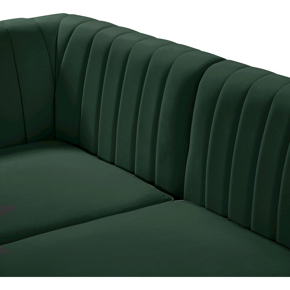 Alina Green Velvet Armless Chair