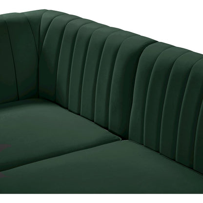 Alina Green Velvet Armless Chair