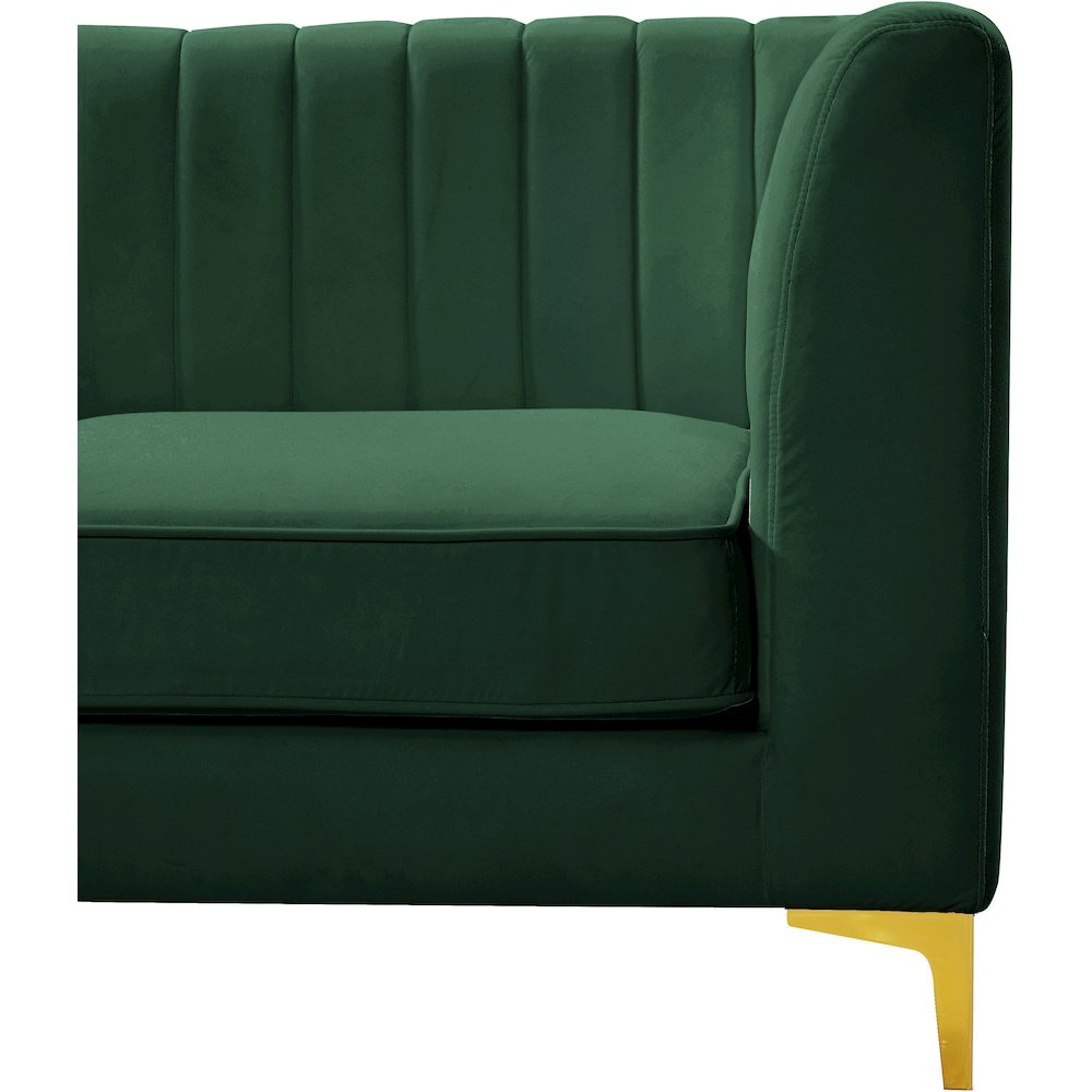 Alina Green Velvet Corner Chair