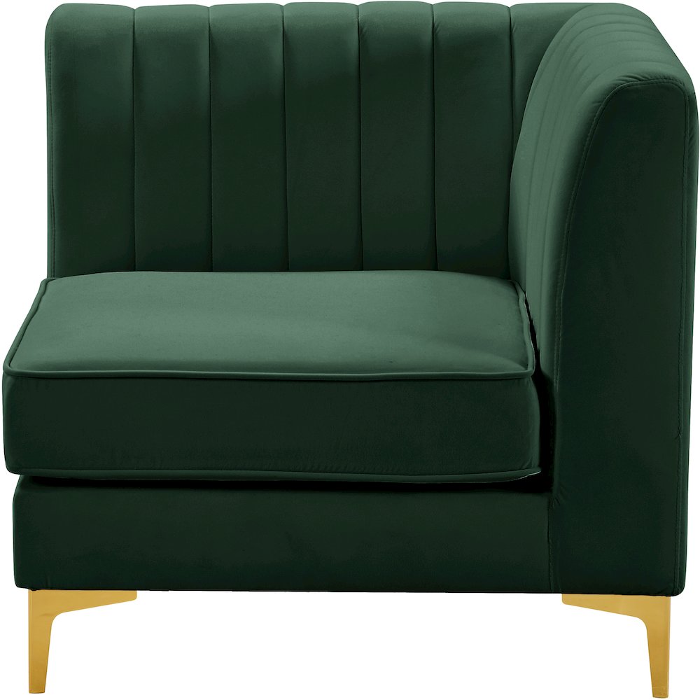 Alina Green Velvet Corner Chair